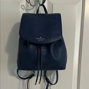 Blue Kate Spade Pebbled Leather Backpack